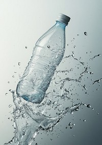 Floating bottle splash drink.