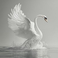 Swan splash water bird.