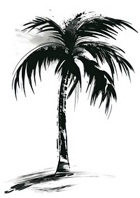 Coconut Palm Tree Tree tree sketch black white.