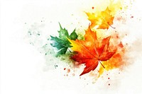 Vibrant watercolor autumn leaves