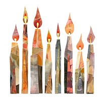 Candle shape collage cutouts art decorative weaponry.