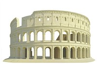 Illustration of the Colosseum, ancient Roman architecture. Colosseum arches, historic Roman structure, iconic Colosseum design, Roman landmark illustration.