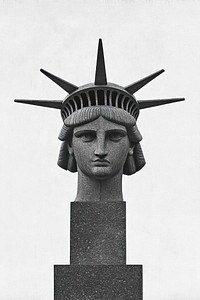 Statue of liberty head transportation illustration.