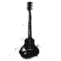 Guitar black white illustration.