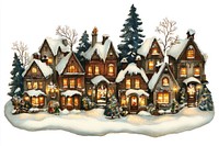 Christmas village christmas illustration cottages.