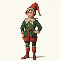 Christmas elf illustration vintage vintage illustration.