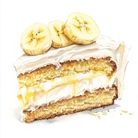 Banana cake dessert banana illustration.