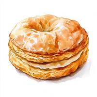 Biscuit pastry dessert illustration watercolor.