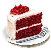 Red velvet cake dessert illustration cream.