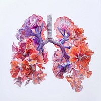 Flower Collage human lung flowers illustration lungs.