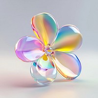 3D thick flower shape illustration rainbow glass.