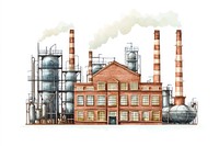 Brick classic factory building architecture illustration stacks.