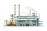 Classic factory building architecture illustration smoke.