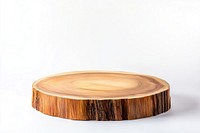 Circle wooden podium with bark wood slabs tree furniture natural.