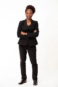 Black businessman suit professional standing.