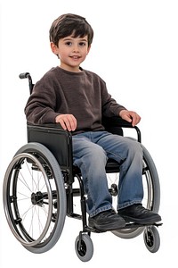 Boy riding wheelchair child clothing transportation.