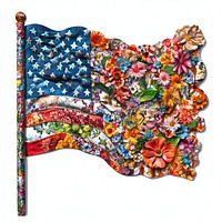 Flower Collage flag illustration patriotic pattern.