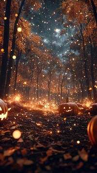 Background with a starry Halloween night sky halloween atmosphere autumn.