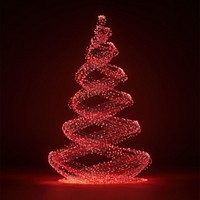 Christmas tree build of red light wire and glitter lights illumination decoration.