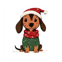 Christmas dog illustration cartoon winter.