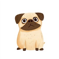 Christmas dog pug illustration animal.