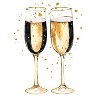 Celebration toast with champagne illustration festive drink.