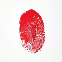 Red ink fingerprint image background white white background.