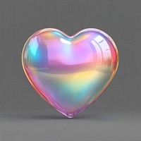 A heart shaped heart-shaped iridescent reflection.