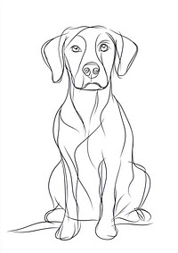 Hand drawn of dog drawing art minimalist.