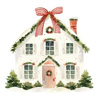 Christmas house christmas illustration watercolor.