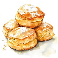 Scones illustration watercolor pastries.