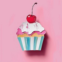 Cupcake paper cut illustration background colorful.