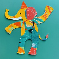 Elephant enjoy dancing art illustration colorful.