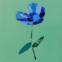 Blue flowers paper cut illustration background abstract.