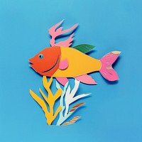 Cute fish paper cut illustration colorful colors.