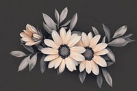 Gazania flowers art illustration leaves.