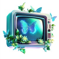 A floating TV butterflies television display.