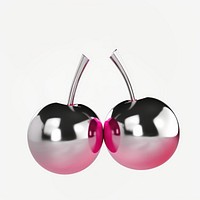 Y2k chrome pink cherry metallic cherries abstract.