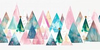 Illustration watercolor mountains triangle.