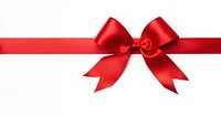 Red ribbon present gift embellishment.