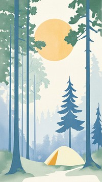 Camping wallpaper illustration nature mobile.