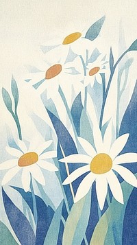 Daisy pattern wallpaper illustration mobile art.