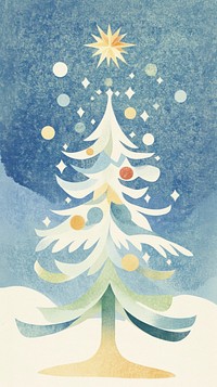 Christmas tree wallpaper illustration festive mobile.