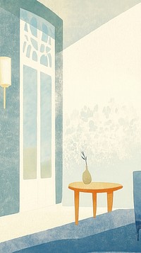 Minimal room wallpaper table illustration mobile.