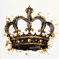 Crown watercolor gold illustration.