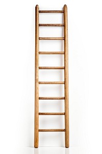 Wooden ladder background white white background.