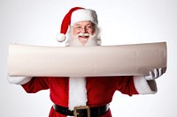 Santa Claus holding white paper banner christmas santa claus.