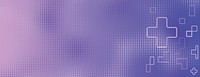 Purple background with a dotted texture, featuring a gradient of purple hues. The background includes geometric cross patterns. Minimal halftone dotted texture vector background