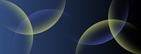 Abstract background with overlapping circles on a dark blue background. The blue and yellow hues create a smooth, gradient texture. Minimal abstract circles vector gradient background