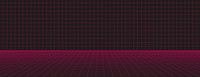 Retro grid background with a black background and pink lines. The background features a digital, neon pink grid pattern. Grid pattern background vector. Pink background.